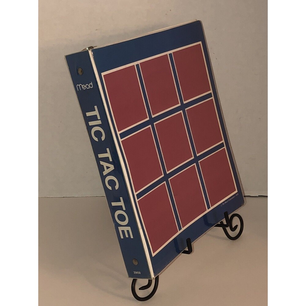Vintage 70s Mead TIC TAC TOE Game 3-Ring Binder 1978 Metal Hinges 29450